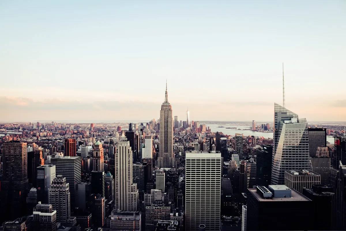 Wall Street financial district buildings representing Epstein early career in banking